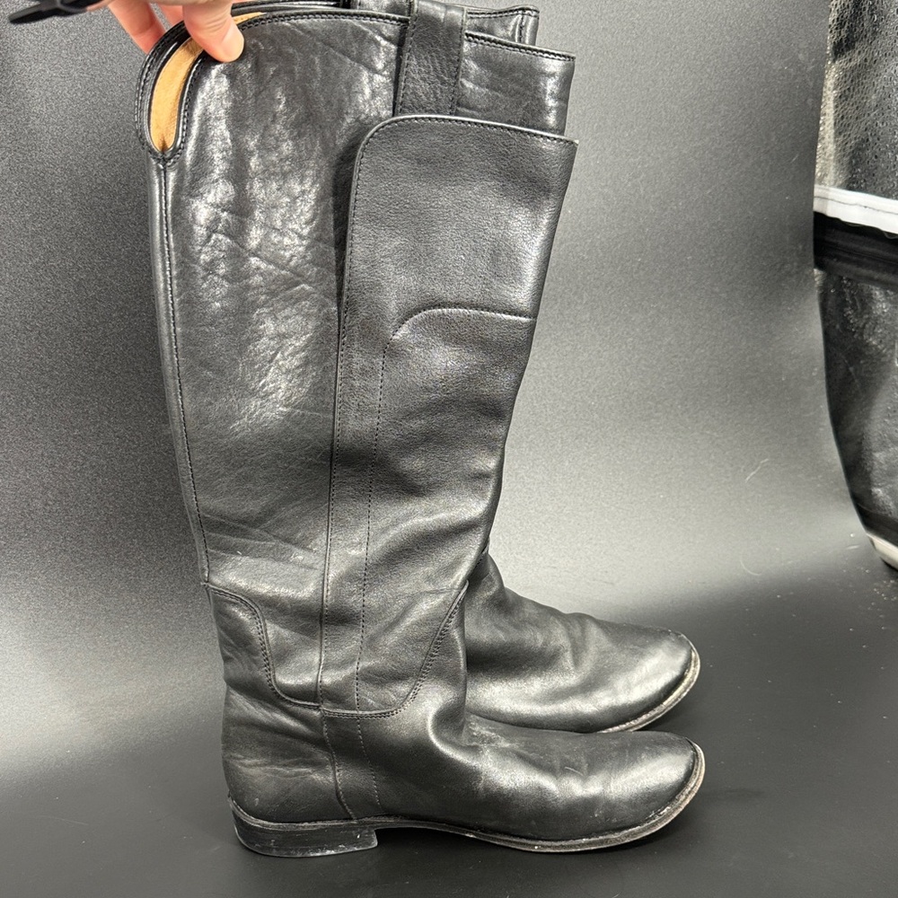 Frye Black Leather Tall Boots